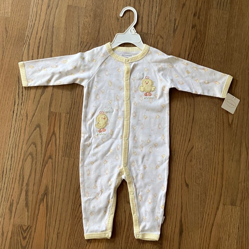 First Moments Chick Snap Up Onesie 6-9 mth NWT